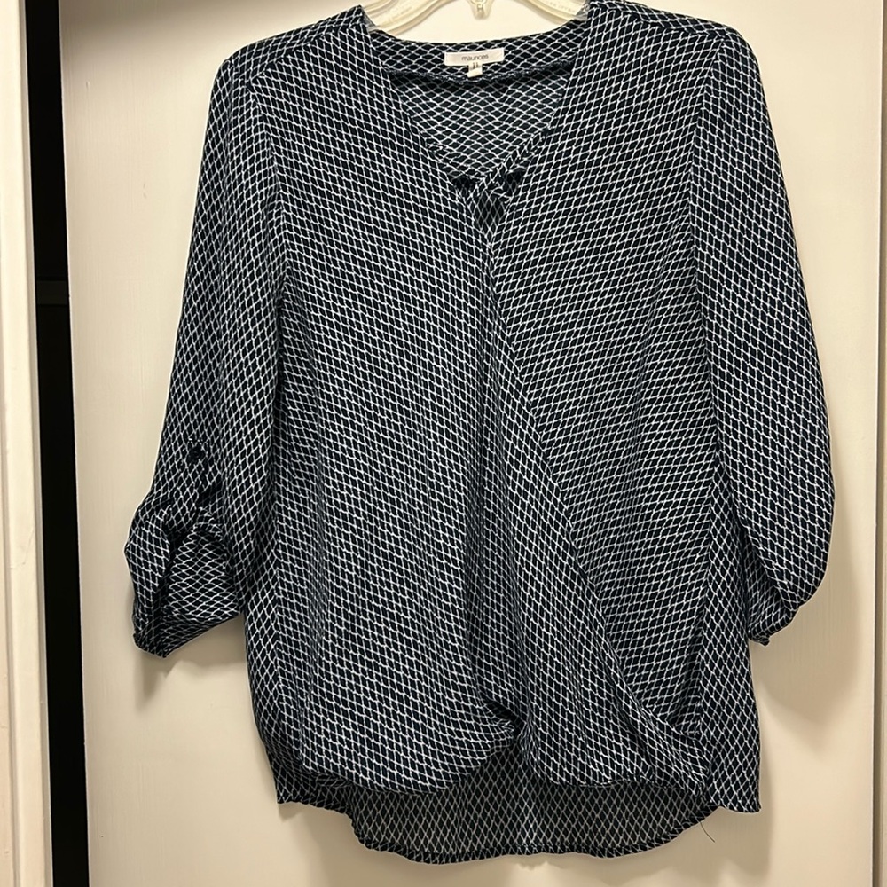 Maurices Top faux wrap 3/4 sleeve
